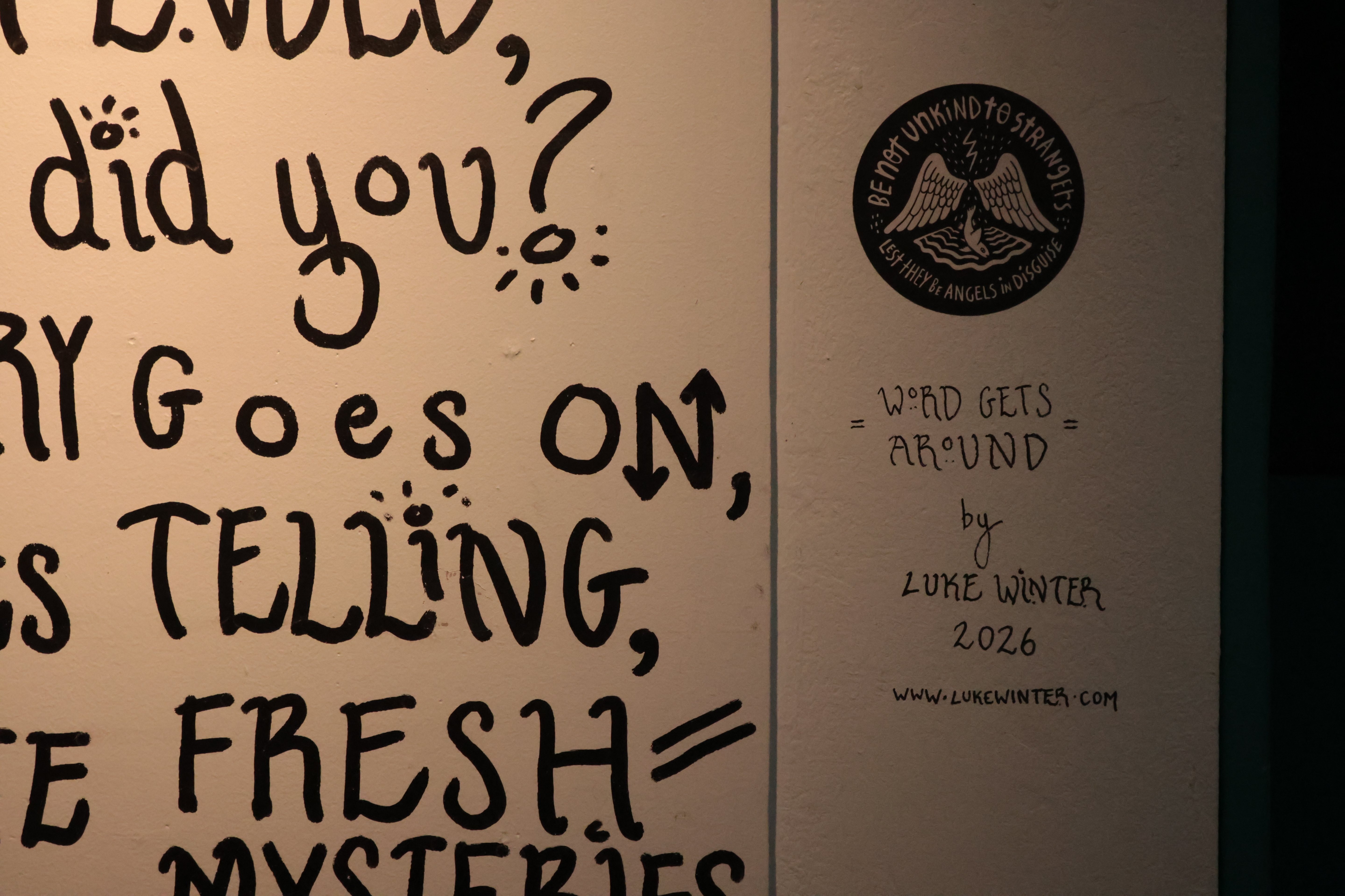 word gets around visual art exhibition by artist luke winter, dumfries 2026