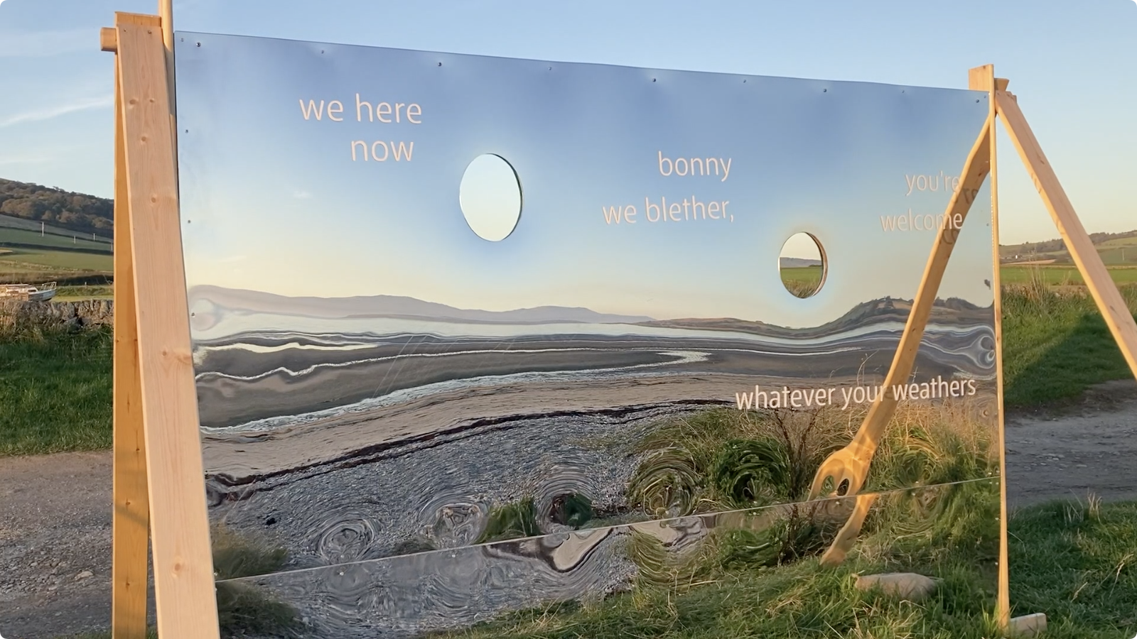 community artworks by artist luke winter for reflect project installed in rothesay