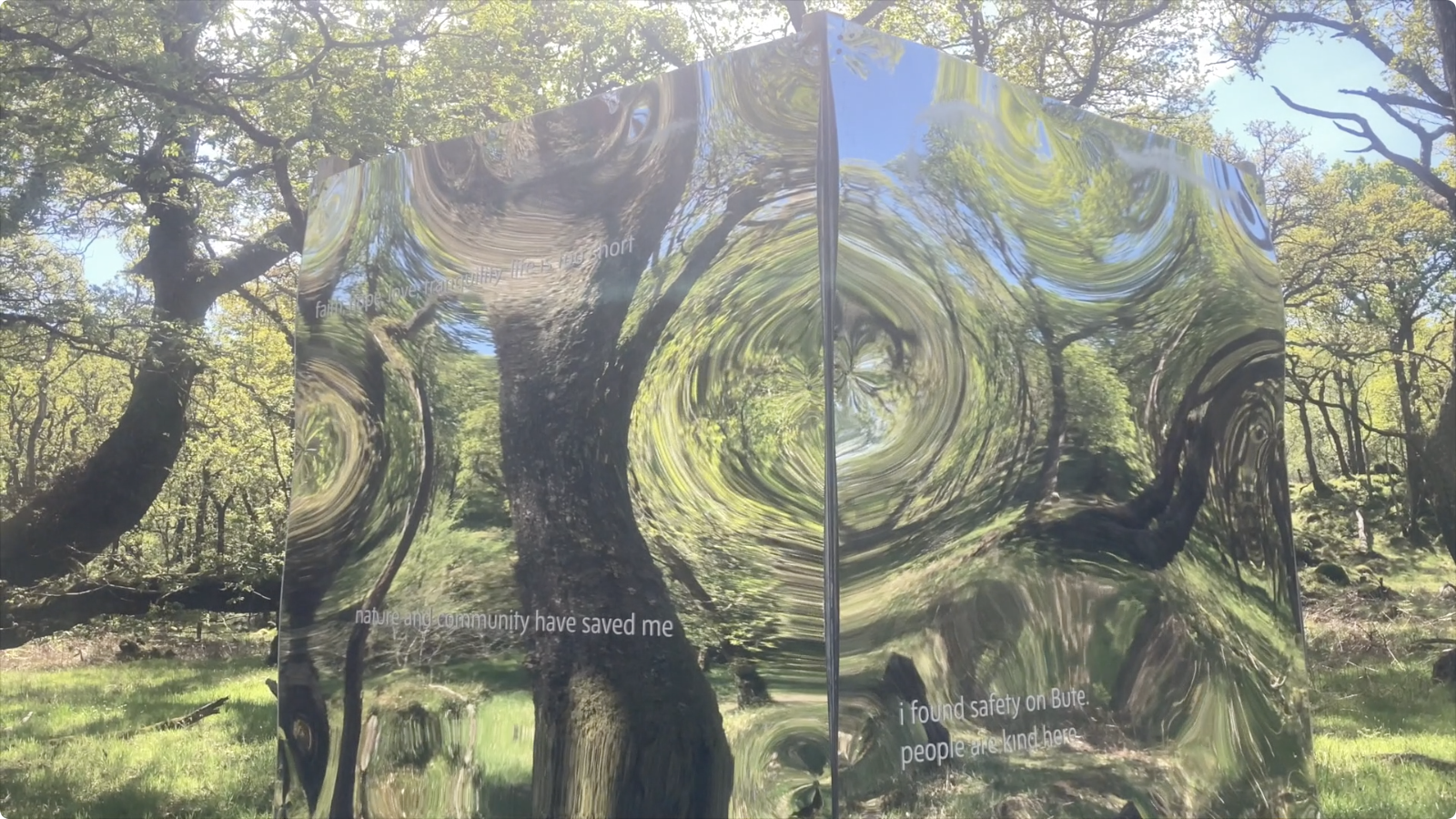 community artworks by artist luke winter for reflect project installed in rothesay